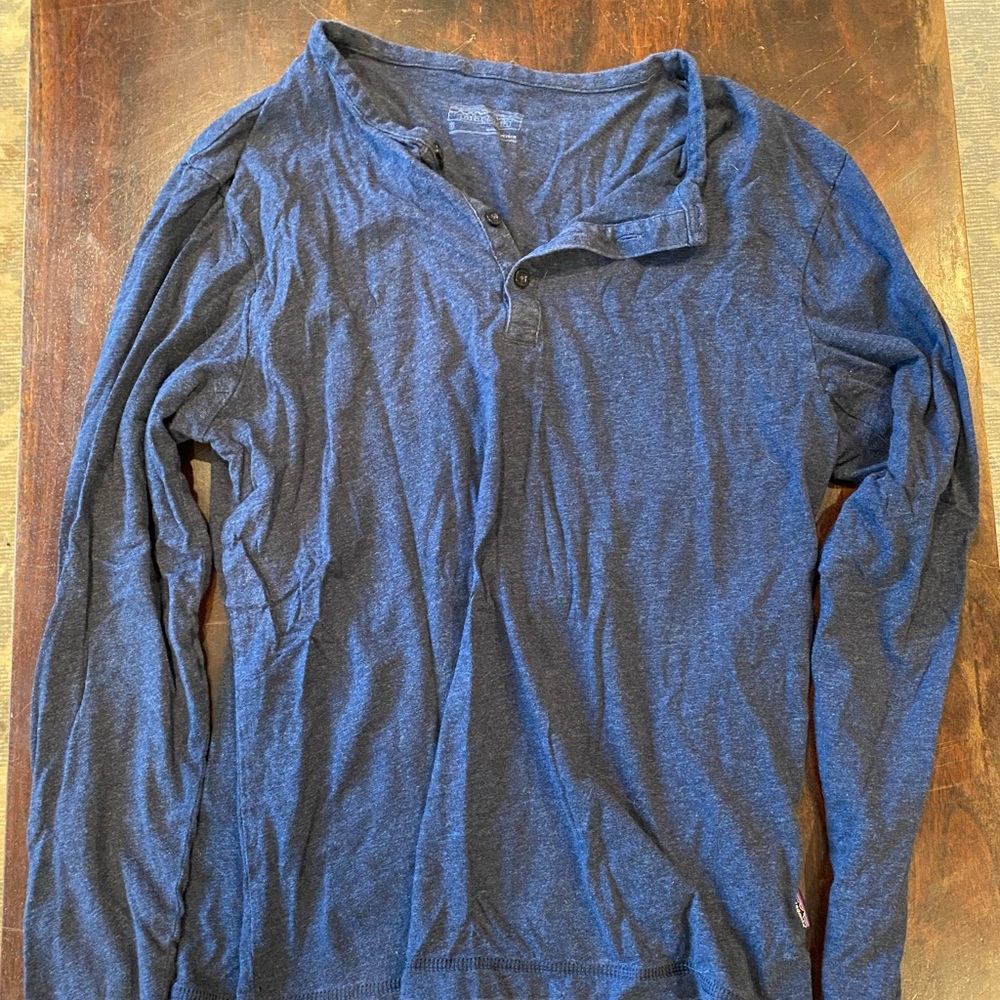Patagonia Navy Henley Long Sleeve Tee